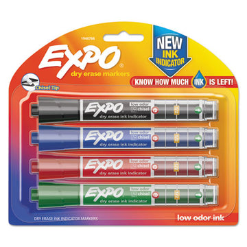 EXPO® Ink Indicator Dry Erase Marker, Broad Chisel Tip, Assorted Colors, 4-set freeshipping - TVN Wholesale